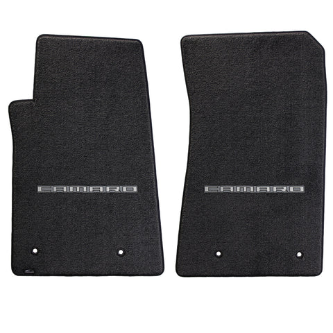2010-2015 Chevy Camaro "Camaro Logo" Ultimat FRONT Seat Floor Mats (Ebony) by Lloyd Mats