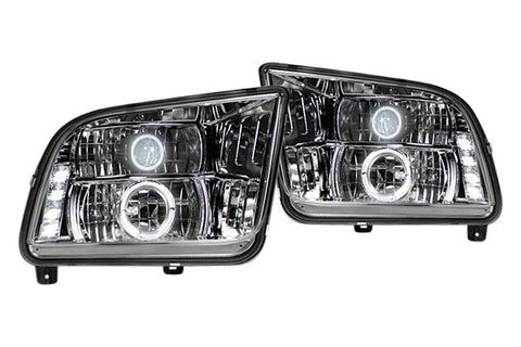 RECON Projector Headlights 2005-2009 Ford Mustang Clear/Chrome