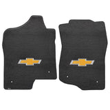 2007-2014 Chevy Tahoe "Bow Tie Logo" Velourtex FRONT Seat Floor Mats (Ebony) by Lloyd Mats