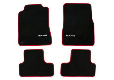 2005-2009 Ford Mustang Floor Mats (Black w/ Red Edging) by Roush Performance