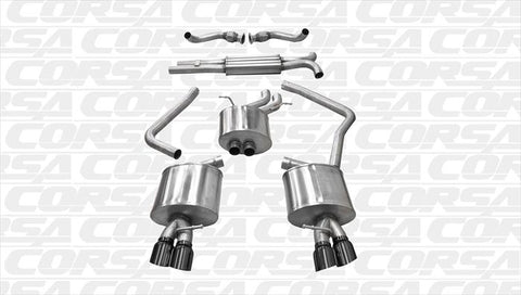 2010-2014 Audi S4 B8 (3.0 Turbo) Corsa Sport Cat-Back Exhaust BLACK