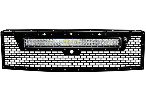 2011-2014 Ford F-150 Raptor w/ Front Camera Rigid Industries LED Grille (w/ 30" Curved LED Light Bar)