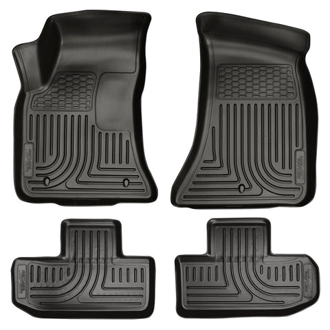 Husky WeatherBeater FRONT + BACK SEAT Floor Liners 2011-2015 Dodge Challenger