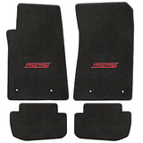 2010-2015 Chevy Camaro "SS Logo" Velourtex Front and Rear Seat Floor Mats (Ebony) by Lloyd Mats