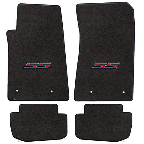 2010-2015 Chevy Camaro "SS Logo" Velourtex Front and Rear Seat Floor Mats (Ebony) by Lloyd Mats