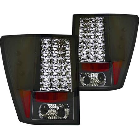 2007-2010 Jeep Grand Cherokee Black LED Tail Lights (Pair)  by IPCW