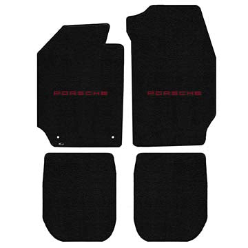 1969-1973 Porsche 911 / 912 Coupe "Porsche Logo" Ultimat Front and Back Seat Floor Mats (Black) by Lloyd Mats