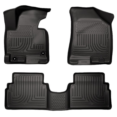 Husky WeatherBeater FRONT + BACK SEAT Floor Liners 2011-2013 Hyundai Tucson