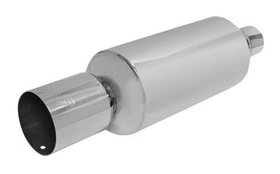 DC Sports Muffler Stainless 2.5" Inlet 4" Tip