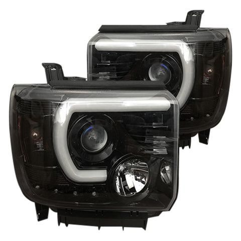 RECON Black LED Projector Headlights w/ DRL 2014-2017 Chevy Sierra 1500
