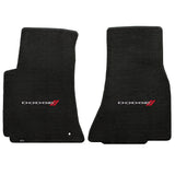 2008-2010 Dodge Challenger "Dodge Logo" Velourtex FRONT Seat Floor Mats (Ebony) by Lloyd Mats