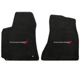 2006-2010 Dodge Charger "Dodge Logo" Velourtex FRONT Seat Floor Mats (Ebony) by Lloyd Mats