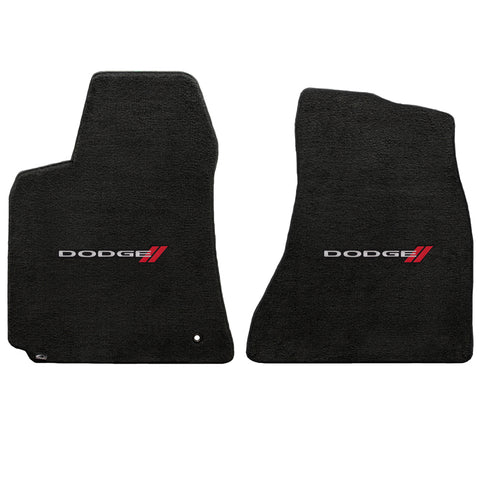 2006-2010 Dodge Charger "Dodge Logo" Velourtex FRONT Seat Floor Mats (Ebony) by Lloyd Mats