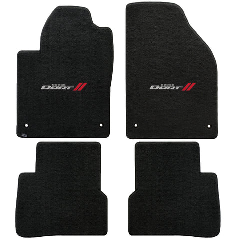2013-2015 Dodge Dart "Dart Logo" Velourtex Front and Back Seat Floor Mats (Ebony) by Lloyd Mats