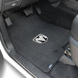 2010-2011 Dodge Ram 2500 3500  "Silver RAM Logo" Velourtex FRONT Seat Floor Mats (Black) by Lloyd Mats