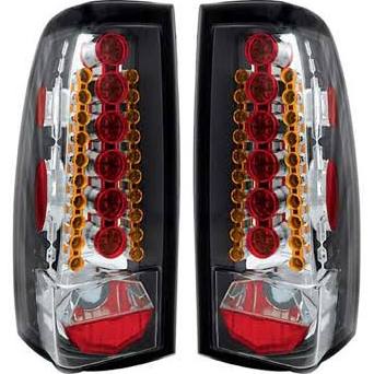1999-2006 Chevy Silverado GMC Sierra Fleetside Amber / Clear LED Tail Lights (Pair) by IPCW 