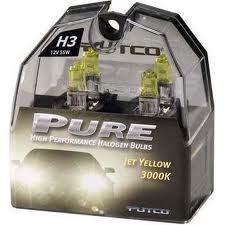 H3 Jet Yellow  Halogen Headlight Bulbs by Putco 3000k (Pair)