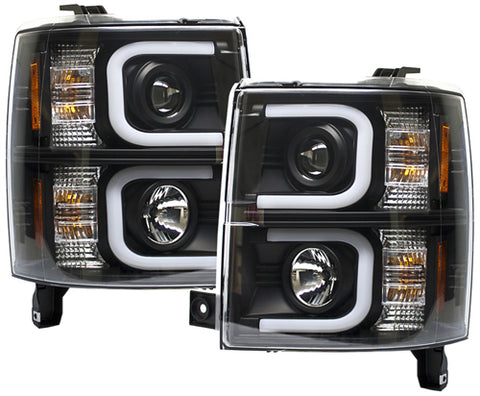 2014-2017 Chevy Silverado 1500 IPCW Black Projector Headlights w/ DRL