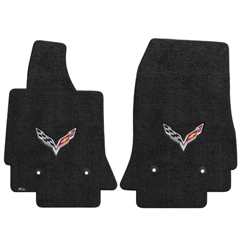 2014-2017 Chevy Corvette "C7 Logo" Ultimats FRONT Seat Floor Mats (Ebony) by Lloyd Mats