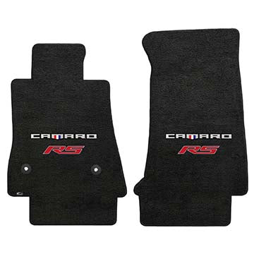 2016-2017 Chevy Camaro "Camaro Logo + RS Logo" Velourtex FRONT Seat Floor Mats (Ebony) by Lloyd Mats