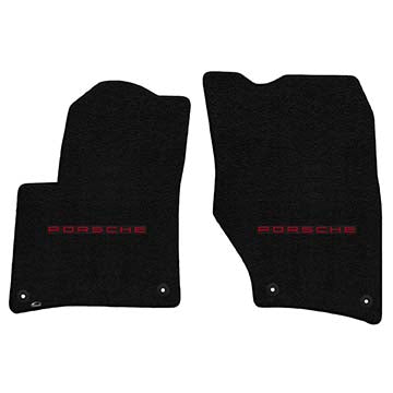 2011-2015 Porsche Cayenne "Porsche Logo" Ultimat FRONT Seat Floor Mats (Black) by Lloyd Mats