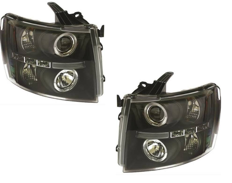 2007-2013 Chevy Silverado IPCW Black Halo Projector Headlights (Pair)