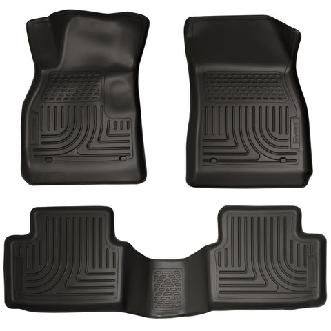 Husky WeatherBeater FRONT + BACK SEAT Floor Liners 2013-2015 Chevy Malibu