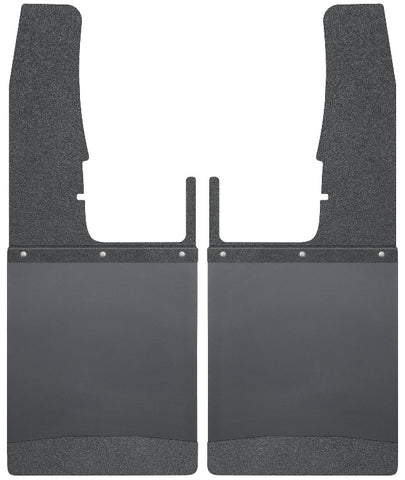 2009-2016 Dodge Ram 1500 2500 3500 Kickback Mud Flaps by Husky (12" Wide, Black Top and Weight)