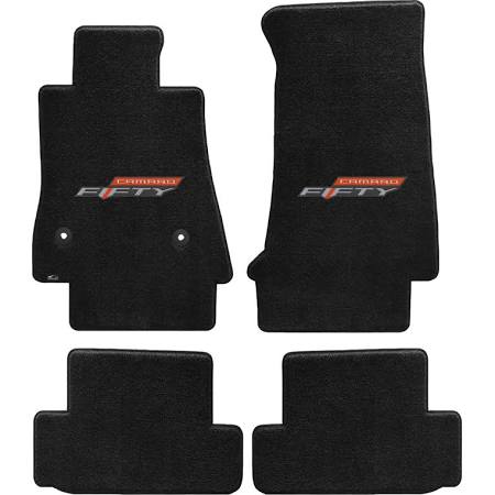 2017 Chevy Camaro "50th Anniversary Logo" Ultimat Front and Back Seat Floor Mats (Ebony) by Lloyd Mats
