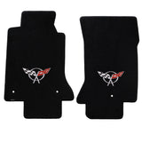 1997-2004 Chevy Corvette  "C5 Logo" Velourtex FRONT Seat Floor Mats (Black) by Lloyd Mats