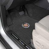 2006-2009 Cadillac SRX (AWD V6 Models) "Cadillac Logo" Velourtex FRONT Seat Floor Mats (Ebony) by Lloyd Mats