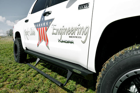 2007-2013 Toyota Tundra (Double Cab Models) Step-Sliders - Rock Sliders w/ Electric Step by Rock Slide Engineering