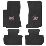 2008-2013 Cadillac CTS AWD Sedan + Wagon "Cadillac Logo" Velourtex Front and Back Seat Floor Mats (Ebony) by Lloyd Mats