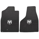2009-2012.5 Dodge Ram 1500 (Standard Cab) "Silver RAM Logo" Velourtex FRONT Seat Floor Mats (Ebony) by Lloyd Mats