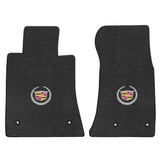 2013-2014 Cadillac ATS "Cadillac Logo" Velourtex FRONT Seat Floor Mats (Ebony) by Lloyd Mats
