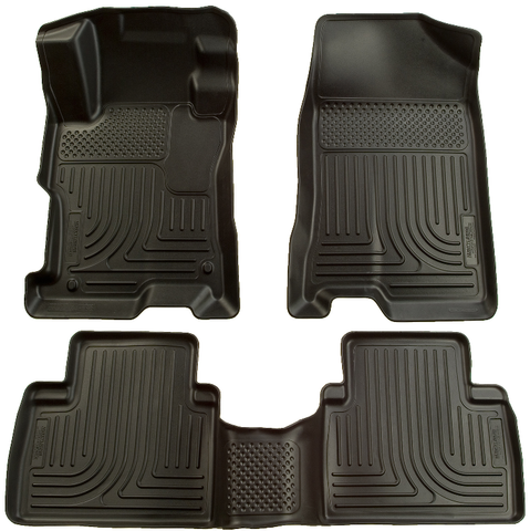 Husky WeatherBeater FRONT + BACK SEAT Floor Liners 2006-2011 Honda Civic Sedan