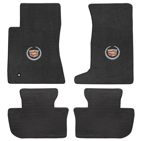 2011-2015 Cadillac CTS AWD Coupe "Cadillac Logo" Velourtex Front and Back Seat Floor Mats (Ebony) by Lloyd Mats