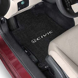 2016-2017 Honda Civic Sedan (Si or Hybrid Only) "Honda Logo" Velourtex Front and Back Seat Floor Mats (Ebony) by Lloyd Mats
