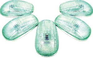 RECON Clear LED Truck Cab Roof Lights (5pcs) 1999-2002 Dodge Ram 2500/3500