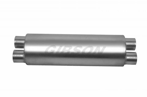 8" x 24" Round Superflow Stainless Muffler (3" Dual In 2.5" Dual Out) by Gibson Performance