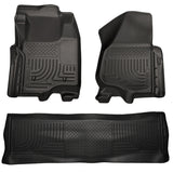 Husky WeatherBeater FRONT + BACK SEAT Floor Liners 2011-2012 Ford F250/F350/F450 SuperDuty Crew Cab (No Man Trans Case) (Models w/out foot rest)