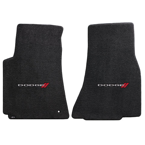 2008-2010 Dodge Challenger "Dodge Logo" Ultimat FRONT Seat Floor Mats (Ebony) by Lloyd Mats