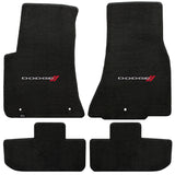 2011-2015 Dodge Challenger "Dodge Logo" Velourtex Front and Back Seat Floor Mats (Ebony) by Lloyd Mats