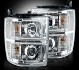 RECON LED Projector Headlights w/ DRL 2014-2017 Chevy Silverado 1500