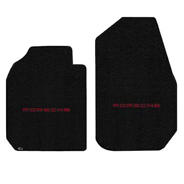 1974-1983 Porsche 911 Coupe "Porsche Logo" Ultimat FRONT Seat Floor Mats (Black) by Lloyd Mats