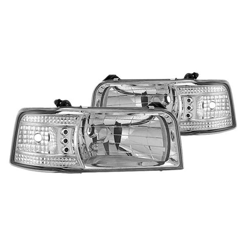 IPCW Diamond Cut Headlights w/ Corner Lights 1992-1996 Ford F-150 +  Bronco