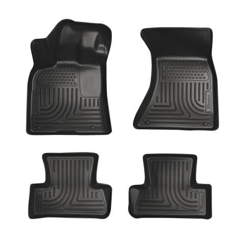 Husky WeatherBeater FRONT + BACK SEAT Floor Liners 2011-2013 Dodge Charger / 300C (2WD Only)