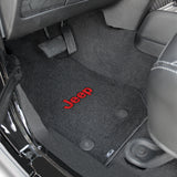 2014-2015 Jeep Wrangler 2Door "Red JEEP Logo" Velourtex FRONT Seat Floor Mats (Black) by Lloyd Mats