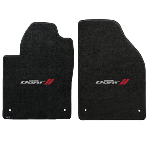 2013-2015 Dodge Dart "Dart Logo" Velourtex FRONT Seat Floor Mats (Ebony) by Lloyd Mats