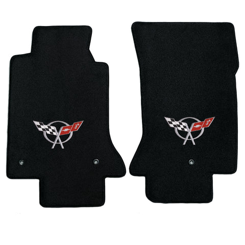 1997-2004 Chevy Corvette  "C5 Logo" Ultimat FRONT Seat Floor Mats (Black) by Lloyd Mats